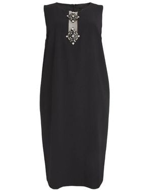 Marina Rinaldi Sleeveless Jewel-Adorned Dress - Black