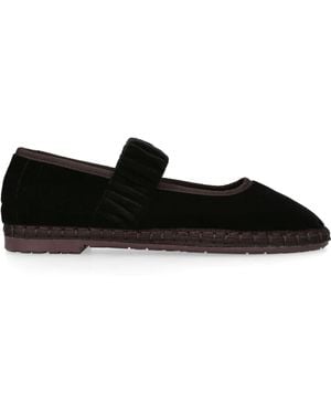 Flabelus Velvet Mafalda Espadrilles - Black