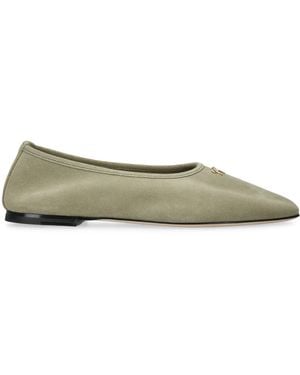 Dear Frances Suede Gala Ballet Flats - Green