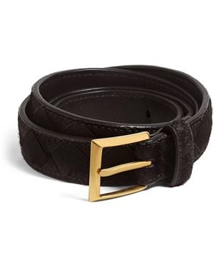 Bottega Veneta Pony Hair Solo Belt - Black