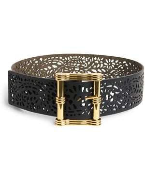 Etro Reversible Laser-Cut Belt - Black