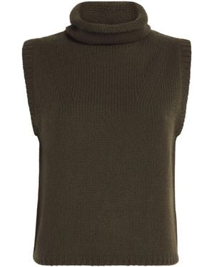ME+EM Cashmere Rollneck Jumper Vest - Green