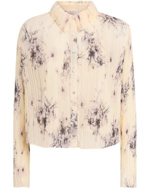 Cinq À Sept Hand-Sketched Delaine Pleated Shirt - Natural