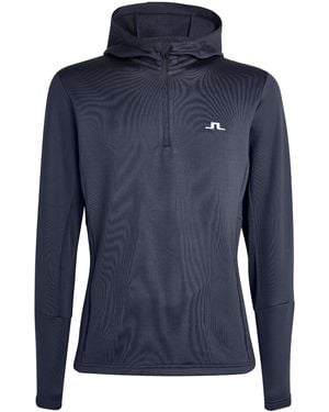 J.Lindeberg Logo Aerial Quarter-Zip Hoodie - Blue