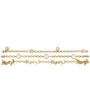 Saint Laurent Brass Multi-Chain Bracelet - Natural