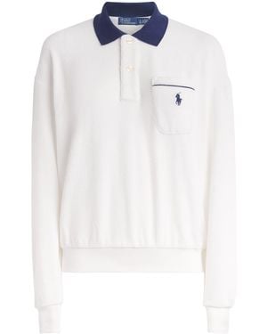 Polo Ralph Lauren Towelling Polo Pony Sweatshirt - White