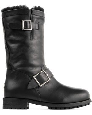 Jimmy Choo Biker Mid Leather Boots - Black