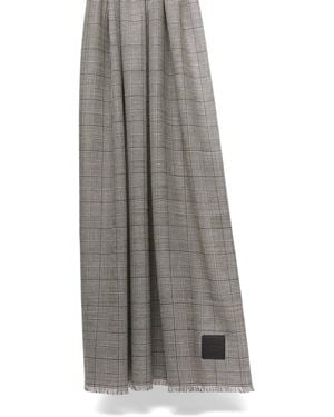 Weekend by Maxmara Wool Prince Of Wales Check Scarf - Gray