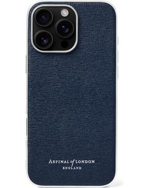 Aspinal of London Leather Iphone 16 Pro Max Case - Blue