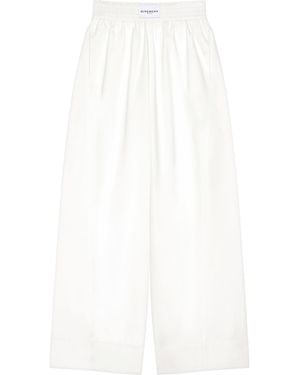 Givenchy Cotton Canvas Wide-Leg Pants - White