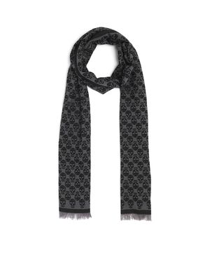 McQueen Wool-Blend Skull Scarf - Black