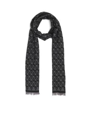 McQueen Wool-Blend Skull Scarf - Black