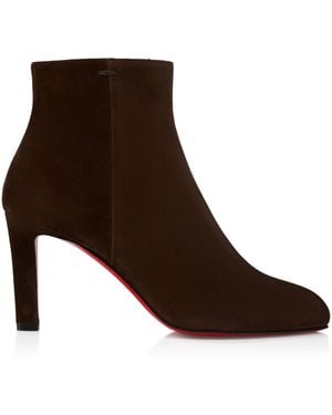 Christian Louboutin Fannylove Booty 85 Suede Boots - Brown