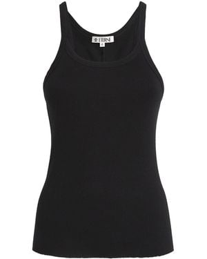 ÉTERNE Ribbed Tank Top - Black