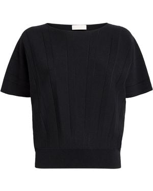 FALKE Plissé Boat-Neck Top - Black