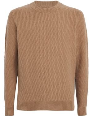 Harrods Cashmere Textured Sweater - Brown