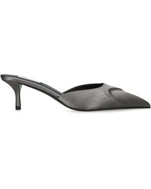 Alaïa Satin Heeled Mules 55 - Grey