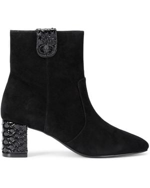 Kurt Geiger Suede Chelsea Trim Ankle Boots - Black