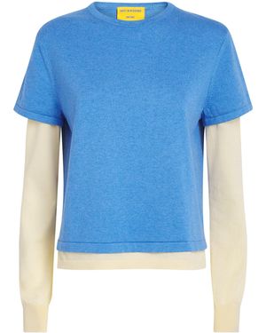 Guest In Residence Cotton-Cashmere Layer T-Shirt - Blue