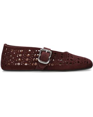 Alaïa Suede Vienne Ballet Flats - Brown