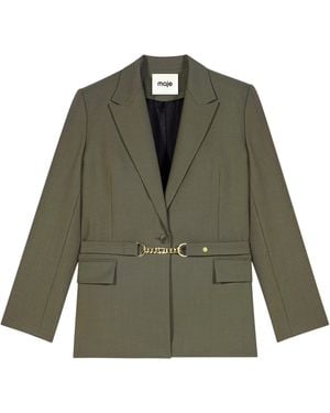 Maje Wool-Blend Blazer - Green