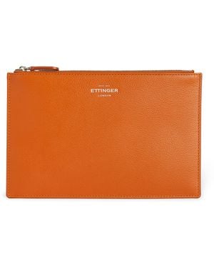 Ettinger Leather Capra Travel Pouch - Orange