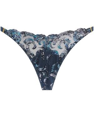 Bordelle Siren Strap Thong - Blue