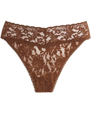 Hanky Panky Original Lace Thong - Brown