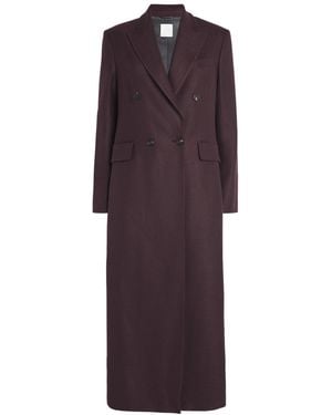 Eleventy Wool-Blend Double-Breasted Duster Coat - Purple
