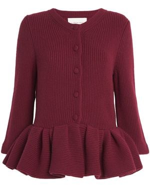 LIBEROWE Cashmere Peplum Cardigan - Purple