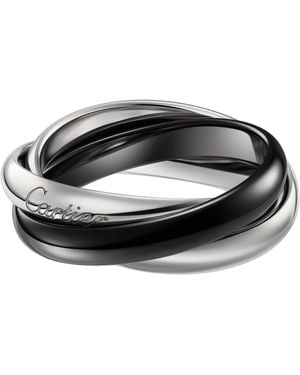 Cartier Medium And Ceramic Trinity Ring - Black