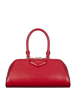 Givenchy Small Leather Antigona Cube East-West Top-Handle Bag - Red