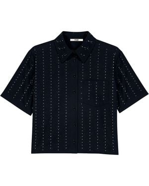Maje Rhinestone-Embellished Shirt - Blue