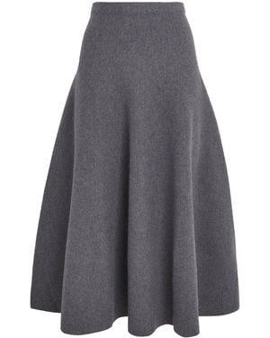 Brandon Maxwell Virgin Wool Miller Midi Skirt - Gray