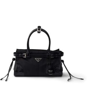Prada Small Re-Nylon Bonnie Top-Handle Bag - Black