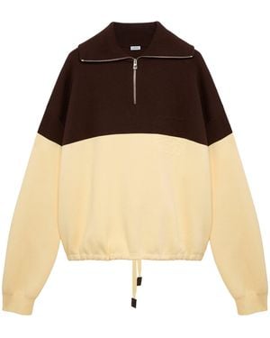 Loewe Two-Tone Quarter-Zip Sweater - Brown