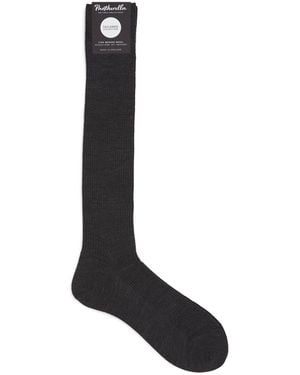 Pantherella Merino Wool-Blend Naish Long Socks - Black