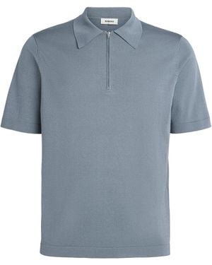 Sandro Zip-Up Polo Shirt - Blue