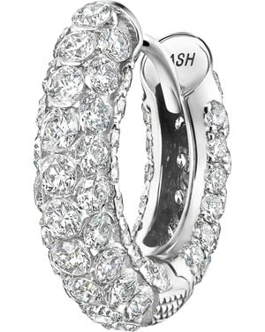 Maria Tash Pavé Diamond Single Hoop Earring - White