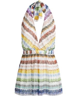 Missoni Zigzag Plunge Playsuit - White