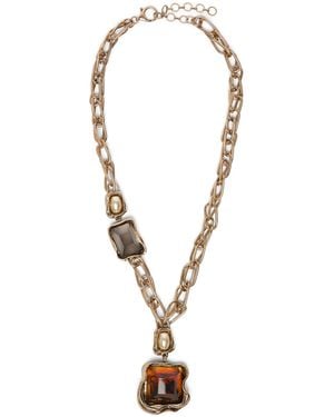 Weekend by Maxmara Resin Chain Necklace - Metallic