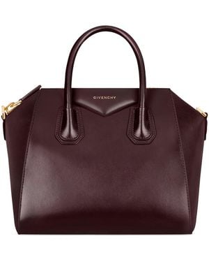 Givenchy Small Leather Antigona Top-Handle Bag - Purple
