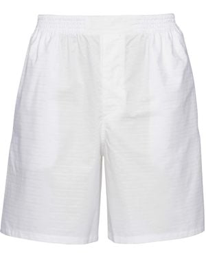 Prada Cotton Poplin Shorts - White