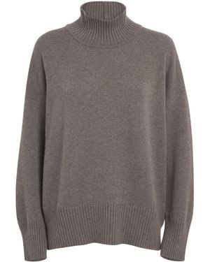 Eskandar Cashmere Funnel-Neck Sweater - Gray