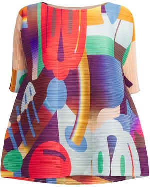 Pleats Please Issey Miyake Pleated Playground T-Shirt - Red