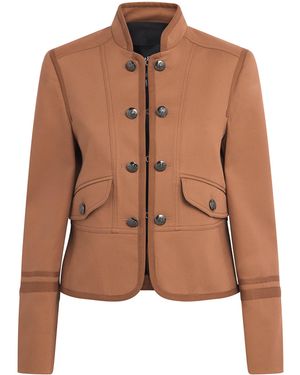 ME+EM Stretch-Cotton Fitted Military Jacket - Brown
