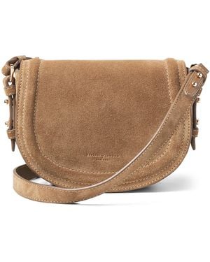 Aspinal of London Suede Stella Cross-Body Satchel - Brown