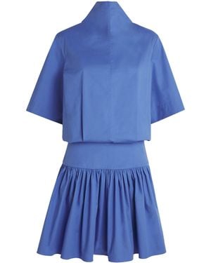Brandon Maxwell The Florence Mini Dress - Blue