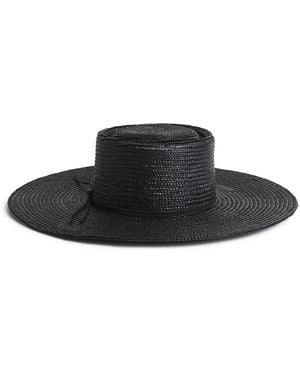 Eleventy Straw Woven Hat - Black