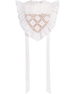 Self-Portrait Crochet Lace Blouse - White